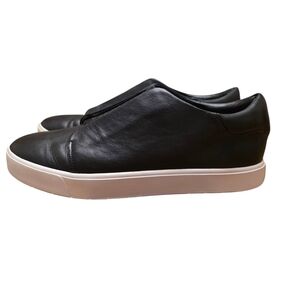 Vince Women's Cantara Black Leather Slip-On Sneakers Size 8